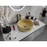 Mexen Aura lavabo en verre à poser 39 x 39 cm, doré - 24013952
