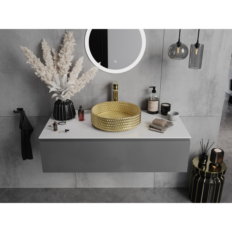 Mexen Aura klaasist lauale asetatav valamu 39 x 39 cm, kuldne - 24013952