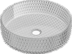 Mexen Aura lavabo en verre à poser 39 x 39 cm, gris - 24013966