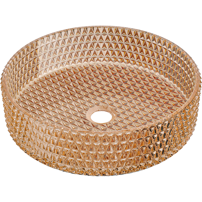 Mexen Aura γυάλινος νιπτήρας επάνω από τον πάγκο 39 x 39 cm, ροζ χρυσό - 24013968