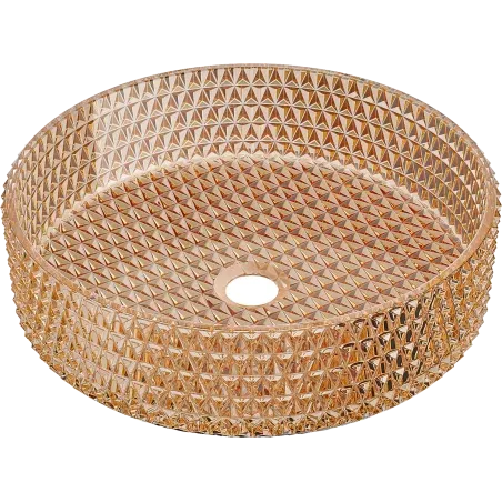 Mexen Aura lavatório de vidro de bancada 39 x 39 cm, ouro rosa - 24013968