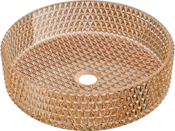 Mexen Aura lavabo sobre encimera de vidrio 39 x 39 cm, oro rosa - 24013968