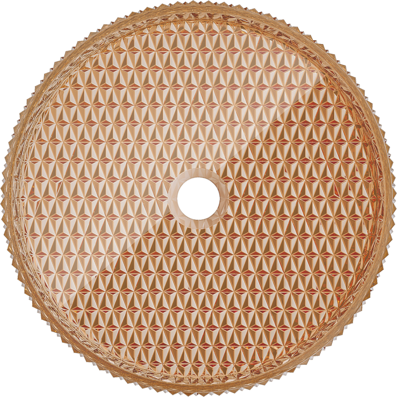 Mexen Aura lavatório de vidro de bancada 39 x 39 cm, ouro rosa - 24013968