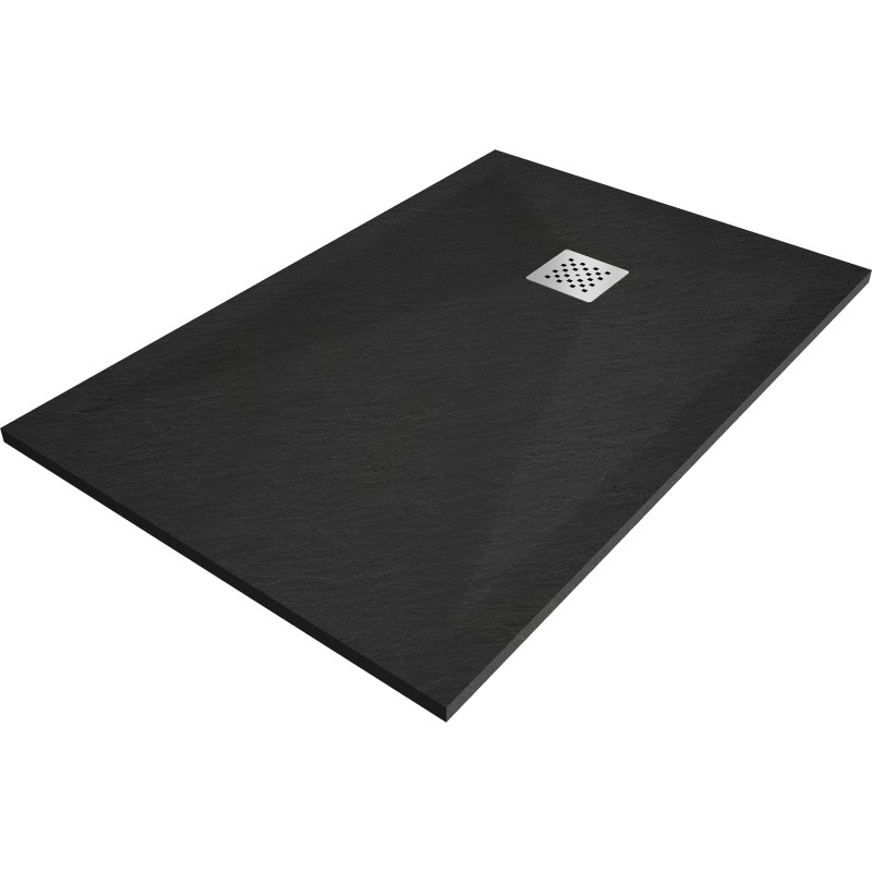 Mexen Stone+ pravokutna kompozitna tuš kada 90 x 80 cm, crna - 44708090