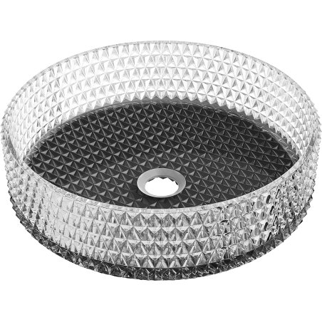 Mexen Aura lavabo de vidrio sobre encimera 39 x 39 cm, transparente/negro - 24013971