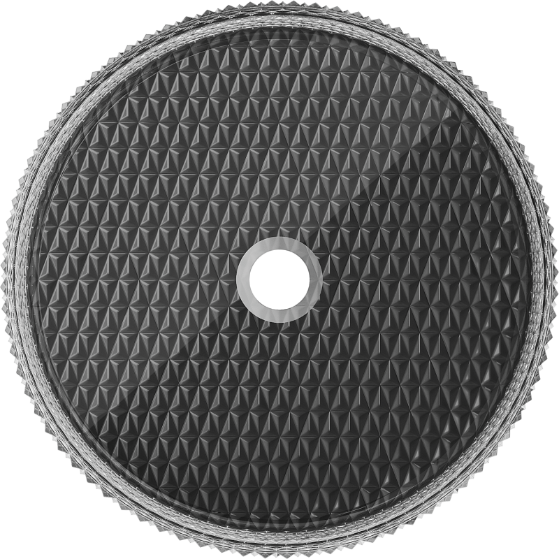 Mexen Aura Glas-Waschbecken zur Installation auf einer Arbeitsplatte 39 x 39 cm, transparent/schwarz - 24013971