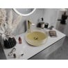 Mexen Aura glass countertop washbasin 39 x 39 cm, transparent/gold - 24013951