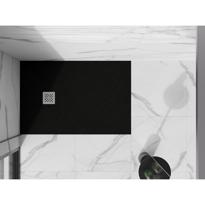 Mexen Stone+ brodzik kompozytowy prostokątny 90 x 80 cm, czarny - 44708090
