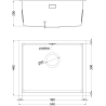 Mexen Trixo roestvrijstalen spoelbak, 1 Kamer, 540 x 440 mm, goud - 6414541000-55