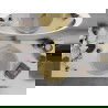 Mexen Aura glazen opbouw wastafel 39 x 39 cm, transparant/goud - 24013951