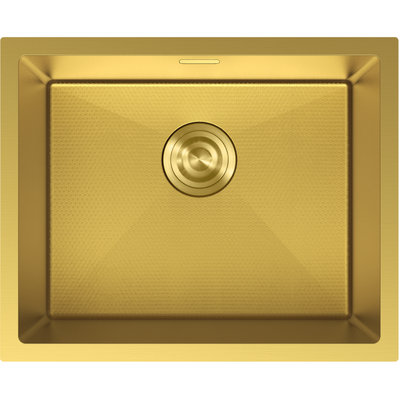 Mexen Trixo rostfri diskbänk 1-fack 540 x 440 mm, guld HC - 6414541000-55HC