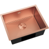Mexen Trixo fregadero de acero inoxidable de 1 compartimento 540 x 440 mm, cobre HC - 6414541000-65HC