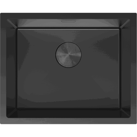 Mexen Trixo fregadero de acero inoxidable de 1 seno 540 x 440 mm, negro - 6414541000-70