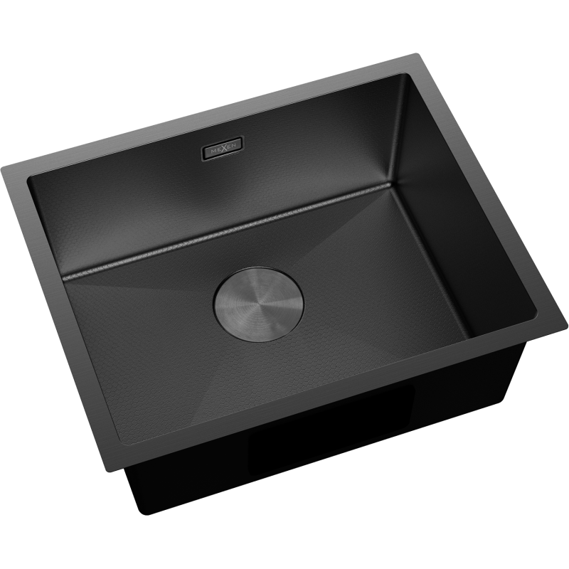 Mexen Trixo fregadero de acero de 1 cubeta 540 x 440 mm, negro HC - 6414541000-70HC