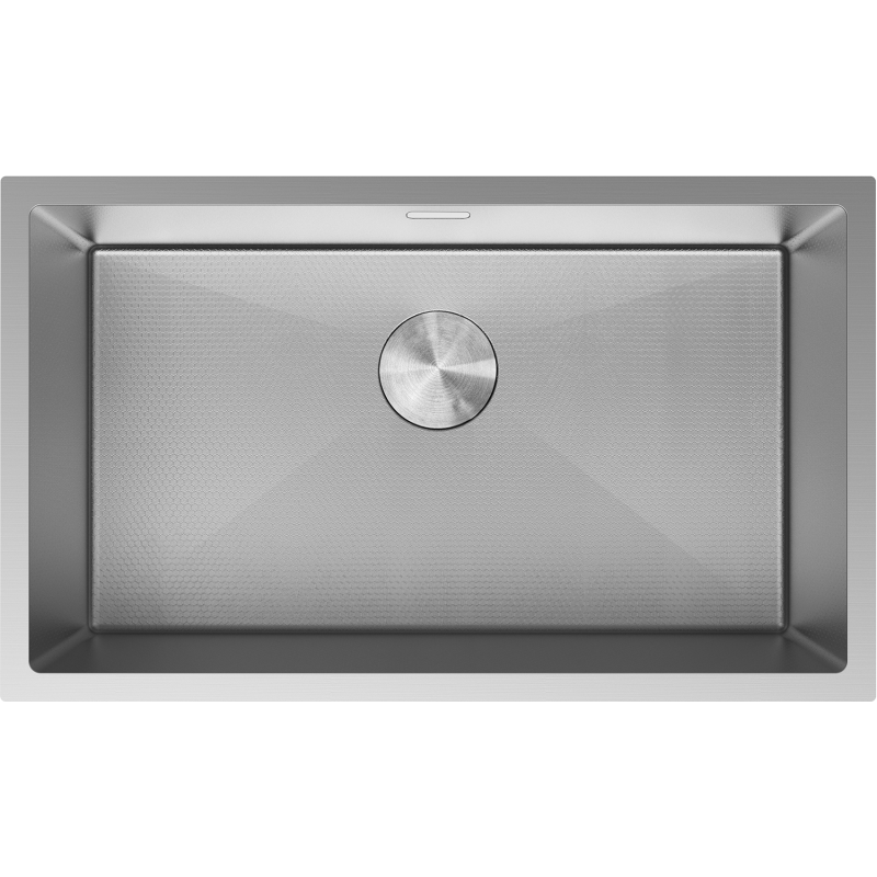Mexen Trixo 1-facks diskho i rostfritt stål 750 x 440 mm, inox HC - 6415751000-01HC