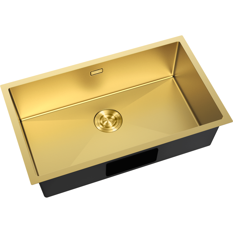 Mexen Trixo Lavello in Acciaio Inox 1-Vasca 750 x 440 mm, Oro - 6415751000-55