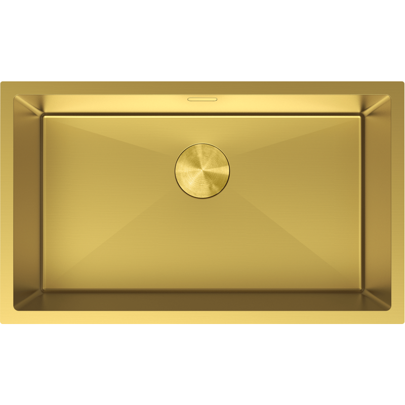 Mexen Trixo lava-loiça de aço de 1 bacia 750 x 440 mm, dourado - 6415751000-55