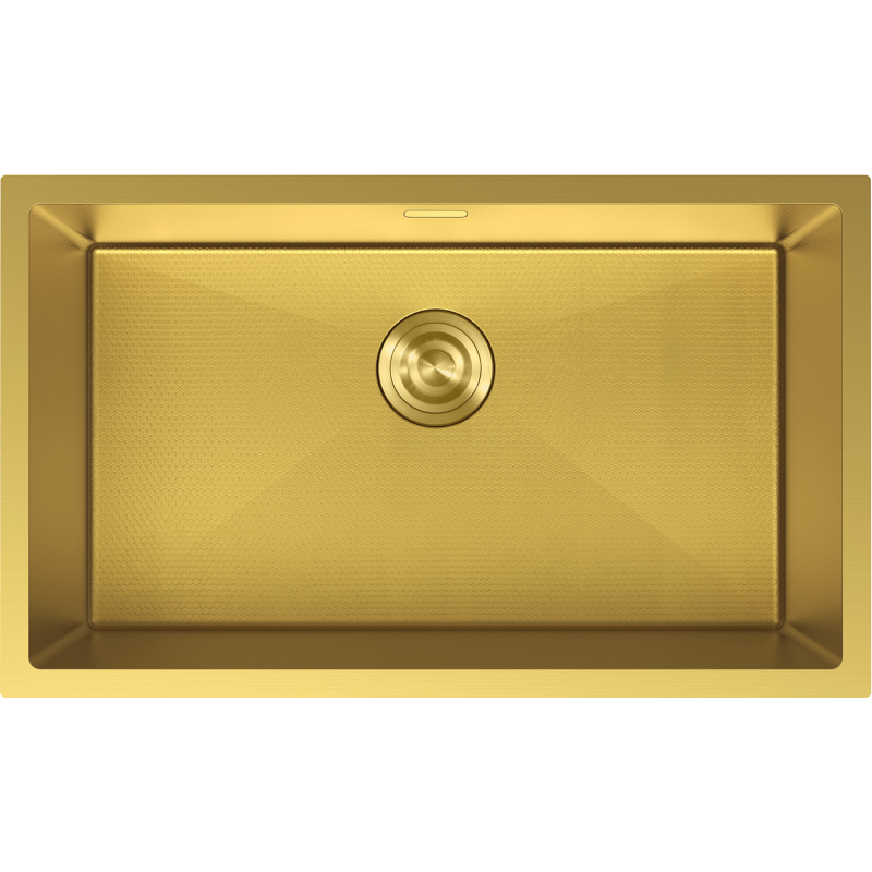 Mexen Trixo lava-loiça de aço com 1 cuba 750 x 440 mm, dourado HC - 6415751000-55HC