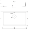 Mexen Trixo terasest köögivalamu 1-kausiline 750 x 440 mm, vask - 6415751000-65