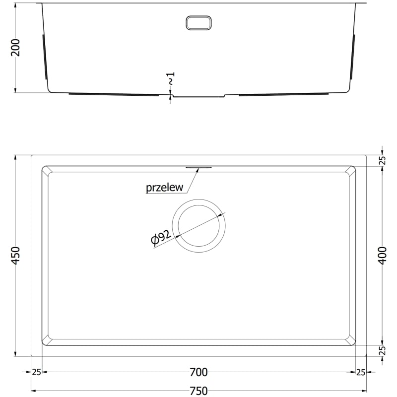 Mexen Trixo čelični sudoper s jednom komorom 750 x 440 mm, bakar HC - 6415751000-65HC