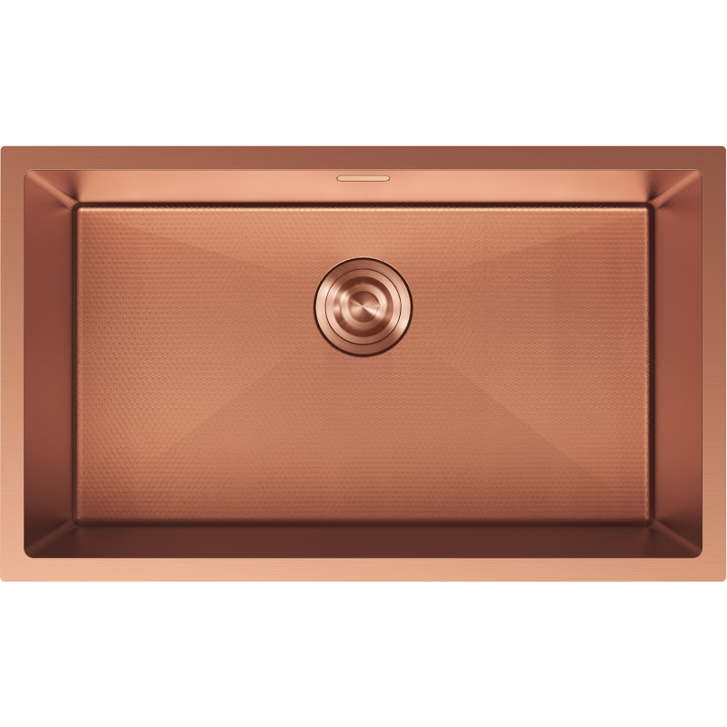 Mexen Trixo fregadero de acero inoxidable de 1 seno 750 x 440 mm, cobre HC - 6415751000-65HC