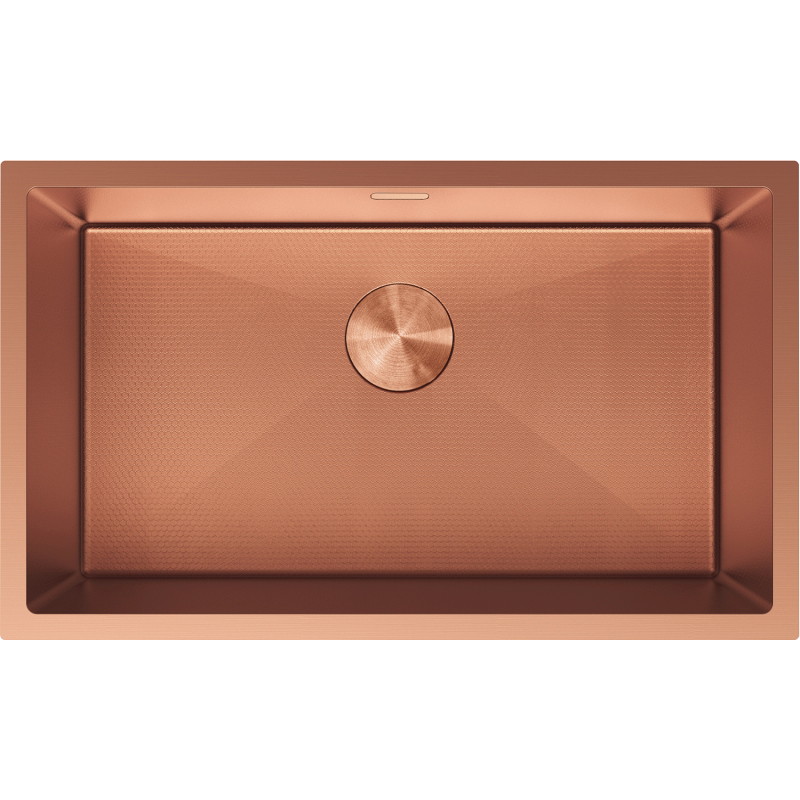 Mexen Trixo stalen gootsteen 1-komors 750 x 440 mm, koper HC - 6415751000-65HC