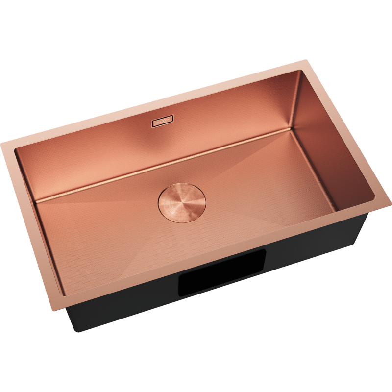 Mexen Trixo fregadero de acero inoxidable de 1 seno 750 x 440 mm, cobre HC - 6415751000-65HC