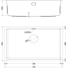 Mexen Trixo terasest 1-kauseline köögivalamu 750 x 440 mm, must - 6415751000-70
