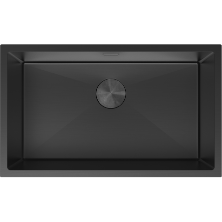 Mexen Trixo Edelstahlspüle 1-Becken 750 x 440 mm, schwarz - 6415751000-70