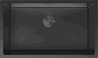 Mexen Trixo Edelstahlspüle 1-Becken 750 x 440 mm, schwarz - 6415751000-70