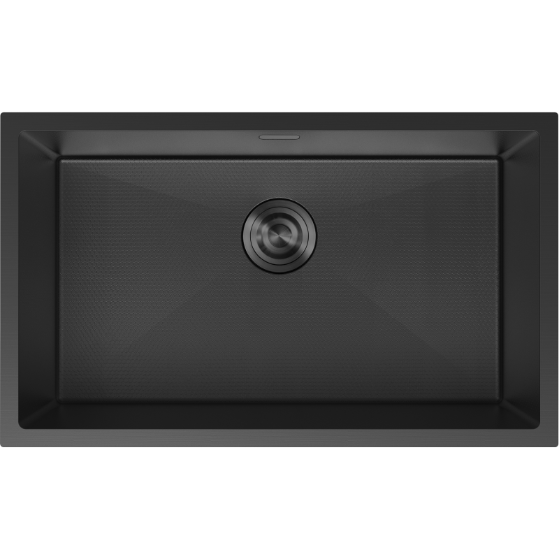 Mexen Trixo lava-louça de aço inoxidável de 1 cuba 750 x 440 mm, preto HC - 6415751000-70HC