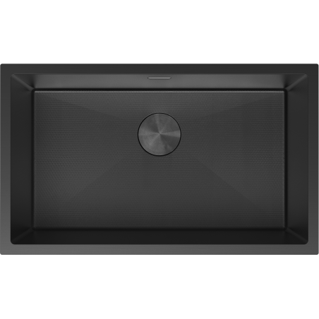 Mexen Trixo lavello in acciaio 1-vasca 750 x 440 mm, nero HC - 6415751000-70HC