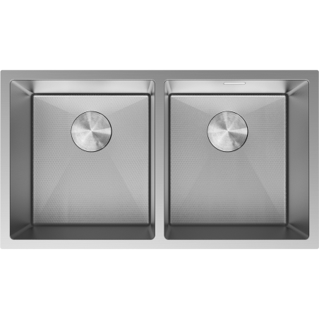 Mexen Binox fregadero de acero inoxidable de 2 compartimentos 800 x 450 mm, inox HC - 6421802000-01HC