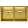 Mexen Binox stainless steel 2-basin sink 800 x 450 mm, gold - 6421802000-55
