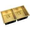 Mexen Binox stainless steel 2-basin sink 800 x 450 mm, gold - 6421802000-55