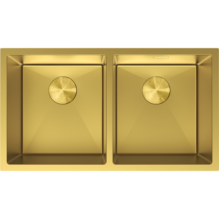 Mexen Binox lava-loiça de aço inoxidável 2-cubas 800 x 450 mm, dourado - 6421802000-55