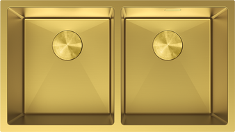 Mexen Binox stalen gootsteen 2-kamerig 800 x 450 mm, goud - 6421802000-55