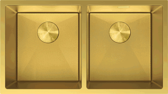 Mexen Binox stalen spoelbak 2-kamerig 800 x 450 mm, goud HC - 6421802000-55HC