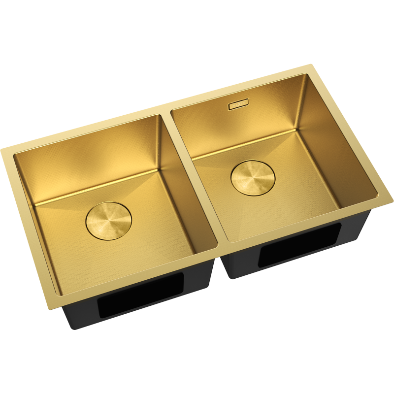 Mexen Binox tvåskåls köksvask i stål 800 x 450 mm, guld HC - 6421802000-55HC