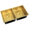 Mexen Binox lava-louça de aço inoxidável 2 cubas 800 x 450 mm, dourado HC - 6421802000-55HC