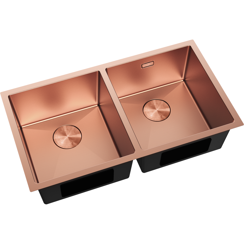 Mexen Binox teräksinen 2-osainen tiskiallas 800 x 450 mm, kupari - 6421802000-65