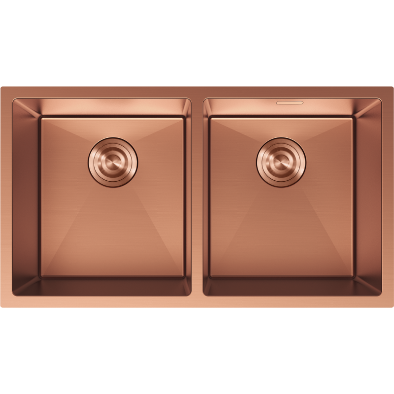 Mexen Binox 2-kammarets rostfritt stål diskbänk 800 x 450 mm, koppar - 6421802000-65