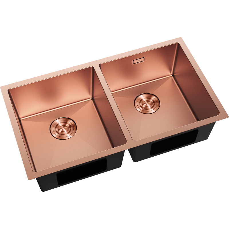 Mexen Binox lava-loiça de aço inoxidável 2-cubas 800 x 450 mm, cobre - 6421802000-65