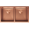Mexen Binox fregadero de acero inoxidable de 2 senos 800 x 450 mm, cobre - 6421802000-65