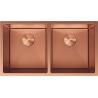 Mexen Binox lava-loiça de aço, 2 cubas, 800 x 450 mm, cobre HC - 6421802000-65HC