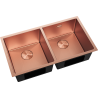 Mexen Binox fregadero de acero inoxidable de 2 compartimientos 800 x 450 mm, cobre HC - 6421802000-65HC