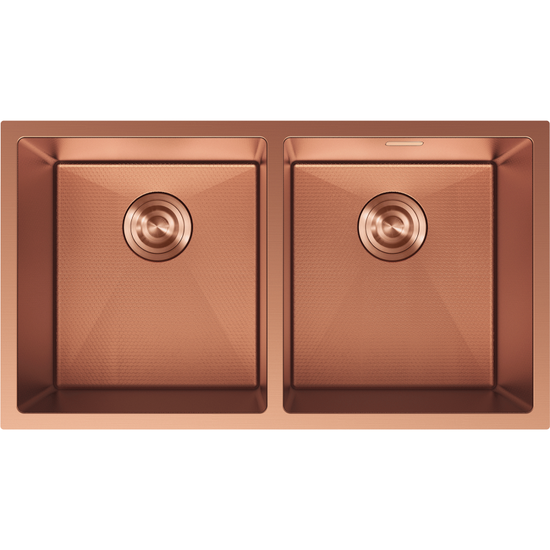 Mexen Binox fregadero de acero inoxidable de 2 compartimientos 800 x 450 mm, cobre HC - 6421802000-65HC