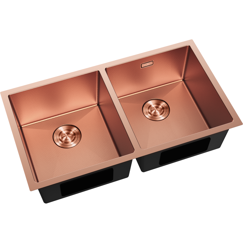 Mexen Binox 2-Bowl Stainless Steel Sink 800 x 450 mm, Copper HC - 6421802000-65HC
