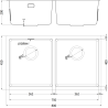Mexen Binox kahekordne roostevabast terasest kraanikauss 800 x 450 mm, must - 6421802000-70