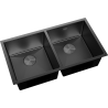 Mexen Binox roestvrijstalen spoelbak 2-vaks 800 x 450 mm, zwart - 6421802000-70